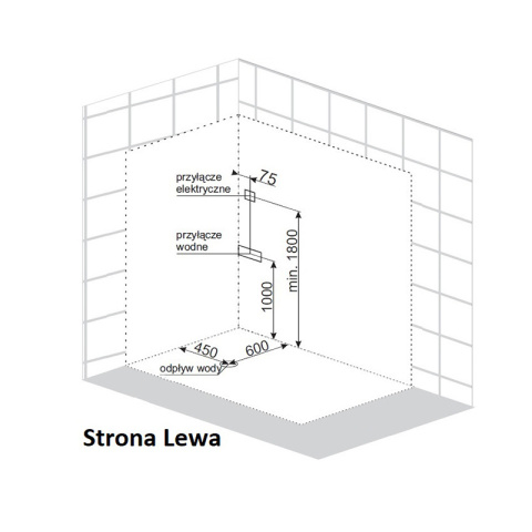 KABINA PRYSZNICOWA Z HYDROMASAŻEM WSH7106L LEWA 120x80 CM