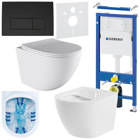 ZESTAW PODTYNKOWY WC STELAŻ GEBERIT DUOFIX MISKA PURO-WH-03 PRZYCISK DELTA 50 CZARNY MAT ZESTAW PODTYNKOWY WC STELAŻ GEBERIT DUOFIX MISKA PURO-WH-03 PRZYCISK DELTA 50 CZARNY MAT