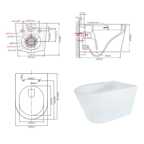 MISKA WC WISZĄCA TORNADO ELITE-MTB-03 CZARNY MAT DESKA WOLNOOPADAJĄCA DUROPLAST