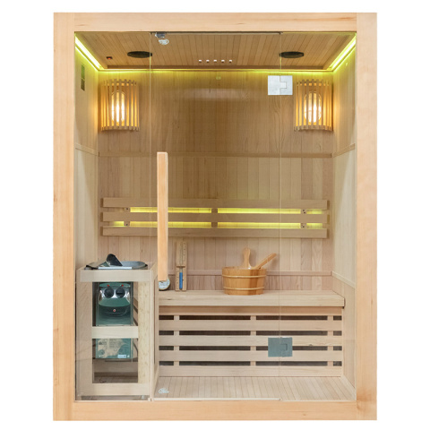 SAUNA FIŃSKA WYSOKOTEMPERATUROWA Z PIECEM OSLO3/HARVIA 4,5KW 3-4 OSOBOWA 150x120 CM