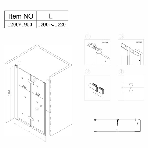 DRZWI PRYSZNICOWE SH01E CHROM 120 CM 6 MM DRZWI PRYSZNICOWE SH01E CHROM 120 CM 6 MM