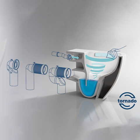 MISKA WC WISZĄCA TORNADO MIZU-WH-GL-TR-02 BIAŁA DESKA WOLNOOPADAJĄCA DUROPLAST