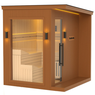 SAUNA OGRODOWA FIŃSKA ALTANKA ESPO-COFFE Z PIECEM 8kW 4-5 OSOBOWA 236x213 CM