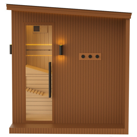 SAUNA OGRODOWA FIŃSKA ALTANKA ESPO-COFFE Z PIECEM 8kW 6-8 OSOBOWA 236x213 CM