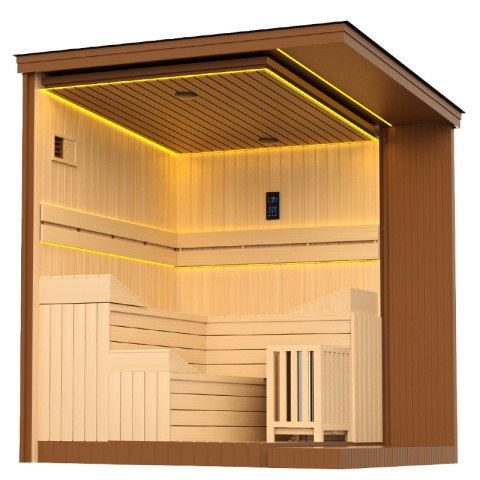 SAUNA OGRODOWA FIŃSKA ALTANKA ESPO-COFFE Z PIECEM 8kW 6-8 OSOBOWA 236x213 CM