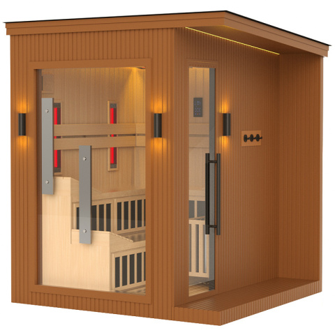 SAUNA OGRODOWA KOMBO INFRARED/FIŃSKA ALTANKA ESPO-COMBO-COFFE 6-8 OSOBOWA 236x213 CM 2W1 SAUNA OGRODOWA KOMBO INFRARED/FIŃSKA ALTANKA ESPO-COMBO-COFFE 6-8 OSOBOWA 236x213 CM 2W1