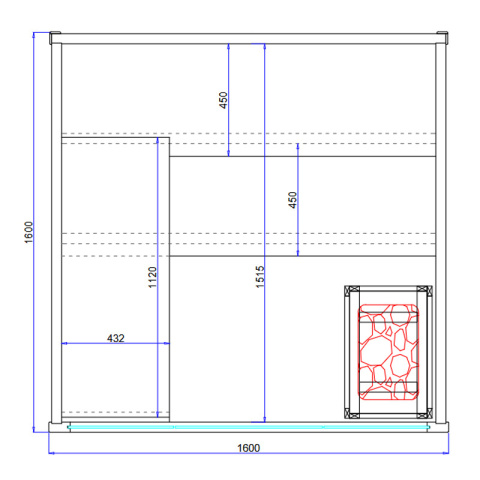 SAUNA KOMBO INFRARED/FIŃSKA HELSI3 Z PIECEM 6kW 3-4 OSOBOWA 160x160 CM 2w1