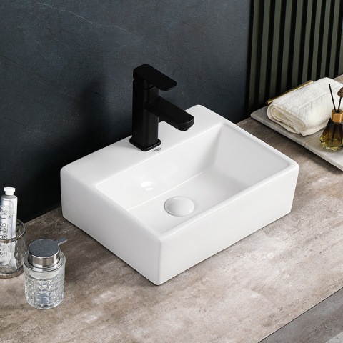 UMYWALKA NABLATOWA CERAMICZNA PROSTOKĄTNA VIVA-WH-400 BIAŁA UMYWALKA NABLATOWA CERAMICZNA PROSTOKĄTNA VIVA-WH-400 BIAŁA