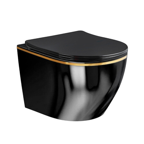 MISKA WC WISZĄCA RIMLESS MIZU-BL-GL-RIM-03 CZARNA DESKA WOLNOOPADAJĄCA DUROPLAST MISKA WC WISZĄCA RIMLESS MIZU-BL-GL-RIM-03 CZARNA DESKA WOLNOOPADAJĄCA DUROPLAST