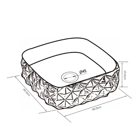 UMYWALKA NABLATOWA CERAMICZNA KWADRATOWA PEARL-MTB-400 CZARNY MAT STRUKTURA