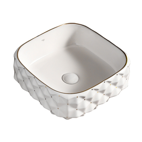 UMYWALKA NABLATOWA CERAMICZNA KWADRATOWA PEARL-WH-GL-400 BIAŁA