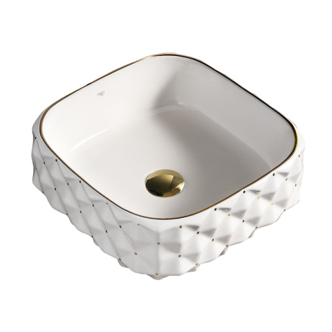 UMYWALKA NABLATOWA CERAMICZNA KWADRATOWA PEARL-WH-GL-400 BIAŁA