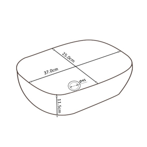 UMYWALKA NABLATOWA CERAMICZNA PROSTOKĄTNA MILO-BL-370 CZARNA