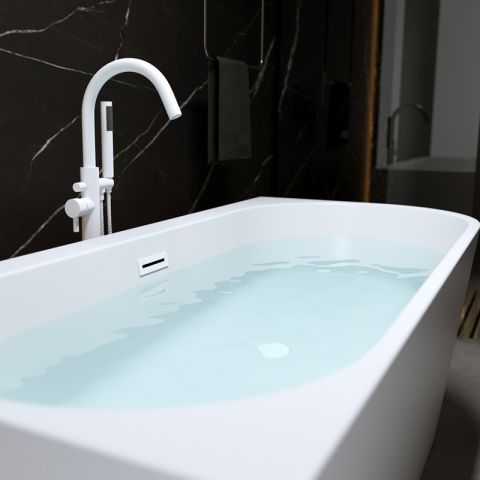WANNA WOLNOSTOJĄCA PRZYŚCIENNA MERA 509D LEWA BIAŁA PRZELEW BIAŁY MAT 170x75 CM WANNA WOLNOSTOJĄCA PRZYŚCIENNA MERA 509D LEWA BIAŁA PRZELEW BIAŁY MAT 170x75 CM