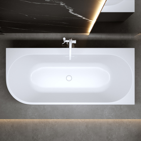 WANNA WOLNOSTOJĄCA PRZYŚCIENNA MERA 509D PRAWA BIAŁA PRZELEW BIAŁY MAT 170x75 CM WANNA WOLNOSTOJĄCA PRZYŚCIENNA MERA 509D PRAWA BIAŁA PRZELEW BIAŁY MAT 170x75 CM