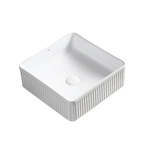 UMYWALKA NABLATOWA CERAMICZNA KWADRATOWA RYFLOWANA AURA-WH-375 BIAŁA UMYWALKA NABLATOWA CERAMICZNA KWADRATOWA RYFLOWANA AURA-WH-375 BIAŁA