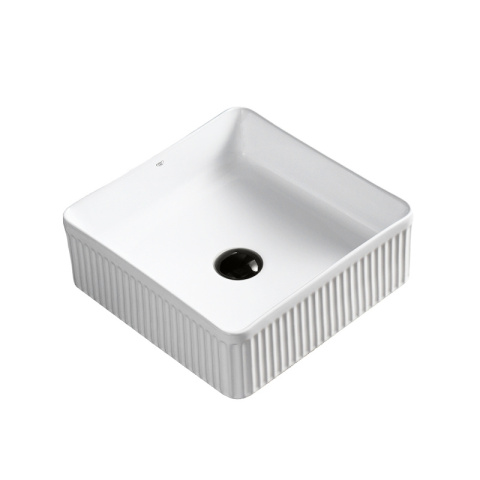 UMYWALKA NABLATOWA CERAMICZNA KWADRATOWA RYFLOWANA AURA-WH-375 BIAŁA UMYWALKA NABLATOWA CERAMICZNA KWADRATOWA RYFLOWANA AURA-WH-375 BIAŁA