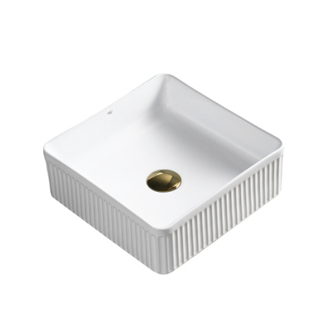 UMYWALKA NABLATOWA CERAMICZNA KWADRATOWA RYFLOWANA AURA-WH-375 BIAŁA UMYWALKA NABLATOWA CERAMICZNA KWADRATOWA RYFLOWANA AURA-WH-375 BIAŁA