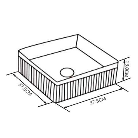 UMYWALKA NABLATOWA CERAMICZNA KWADRATOWA RYFLOWANA AURA-WH-375 BIAŁA UMYWALKA NABLATOWA CERAMICZNA KWADRATOWA RYFLOWANA AURA-WH-375 BIAŁA