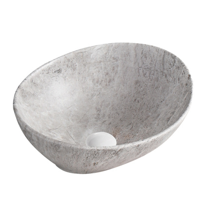 UMYWALKA NABLATOWA CERAMICZNA MARMUROWA OWALNA LUMO-MAR2-405