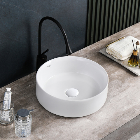 UMYWALKA NABLATOWA CERAMICZNA OKRĄGŁA LAVA-WH-360 BIAŁA UMYWALKA NABLATOWA CERAMICZNA OKRĄGŁA LAVA-WH-360 BIAŁA