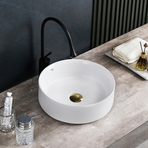 UMYWALKA NABLATOWA CERAMICZNA OKRĄGŁA LAVA-WH-360 BIAŁA UMYWALKA NABLATOWA CERAMICZNA OKRĄGŁA LAVA-WH-360 BIAŁA