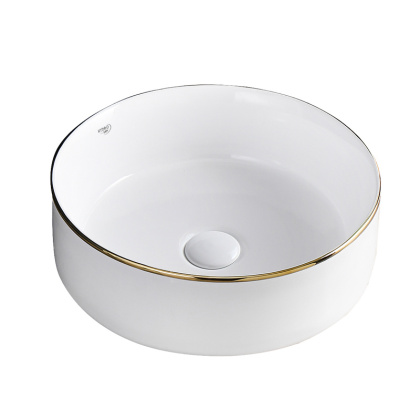 UMYWALKA NABLATOWA CERAMICZNA OKRĄGŁA LAVA-WH-GL-360 BIAŁA