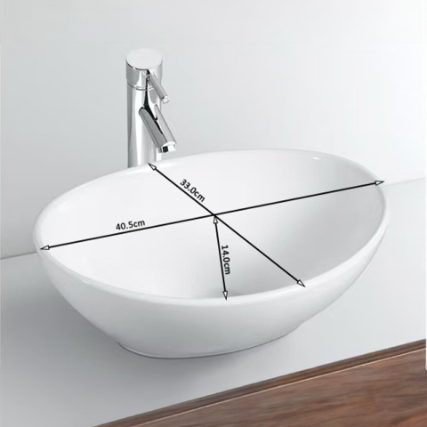UMYWALKA NABLATOWA CERAMICZNA OWALNA LUMO-GL-405 ZŁOTA STRUKTURA