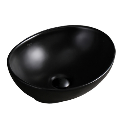 UMYWALKA NABLATOWA CERAMICZNA OWALNA LUMO-MTB-405 CZARNY MAT