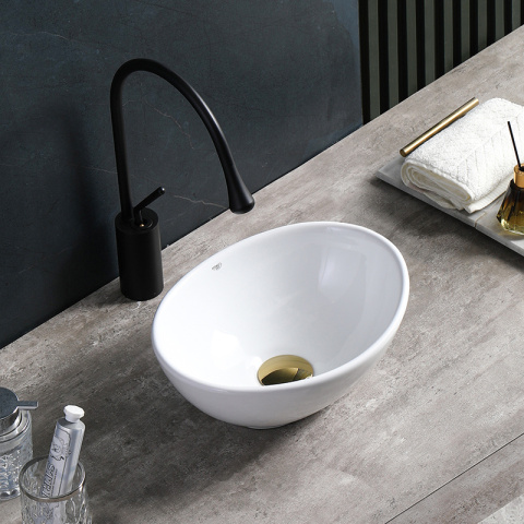 UMYWALKA NABLATOWA CERAMICZNA OWALNA LUMO-WH-340 BIAŁA UMYWALKA NABLATOWA CERAMICZNA OWALNA LUMO-WH-340 BIAŁA