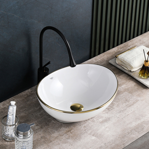 UMYWALKA NABLATOWA CERAMICZNA OWALNA LUMO-WH-GL-405 BIAŁA UMYWALKA NABLATOWA CERAMICZNA OWALNA LUMO-WH-GL-405 BIAŁA