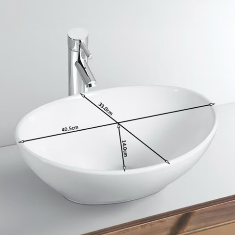 UMYWALKA NABLATOWA CERAMICZNA OWALNA LUMO-WH-GL-405 BIAŁA UMYWALKA NABLATOWA CERAMICZNA OWALNA LUMO-WH-GL-405 BIAŁA