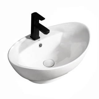 UMYWALKA NABLATOWA CERAMICZNA OWALNA TERA-WH-585 BIAŁY