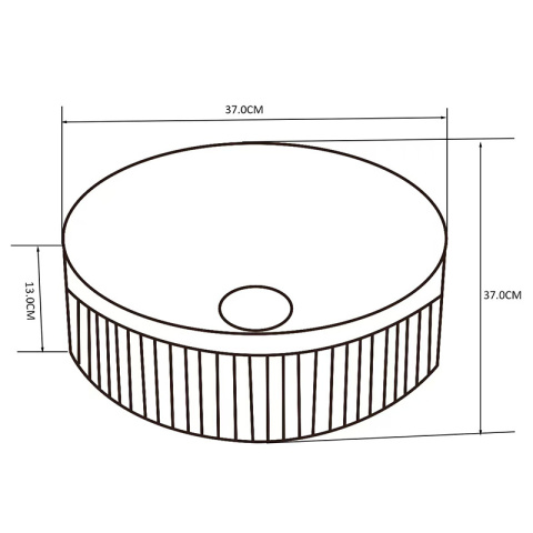 UMYWALKA NABLATOWA CERAMICZNA RYFLOWANA OKRĄGŁA LAVA-WH-RF-370 BIAŁA