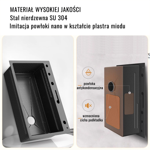 ZLEWOZMYWAK JEDOKOMOROWY WIELOFUNKCYJNY ARGOS 68X46 CZARNY ZLEW KUCHENNY STALOWY ZLEWOZMYWAK JEDOKOMOROWY WIELOFUNKCYJNY ARGOS 68X46 CZARNY ZLEW KUCHENNY STALOWY