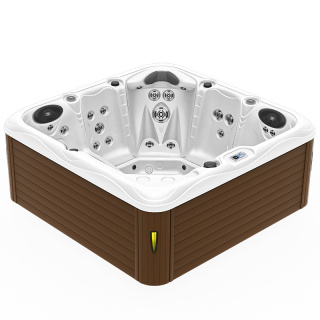 JACUZZI OGRODOWE WANNA SPA752 BIAŁA PERŁA OBUDOWA KAWA 200x200 CM