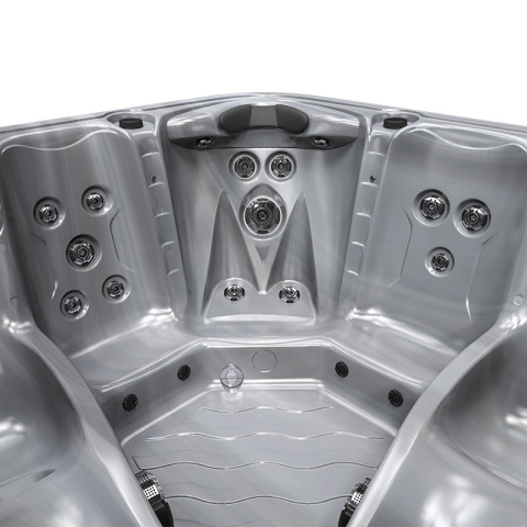 JACUZZI OGRODOWE WANNA SPA752 CAPPUCINNO OBUDOWA SZARA 200x200 CM