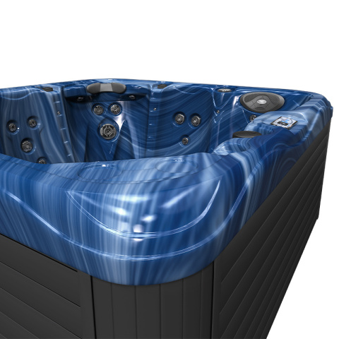 JACUZZI OGRODOWE WANNA SPA752 NIEBIESKA FALA OBUDOWA ANTRACYT 200x200 CM