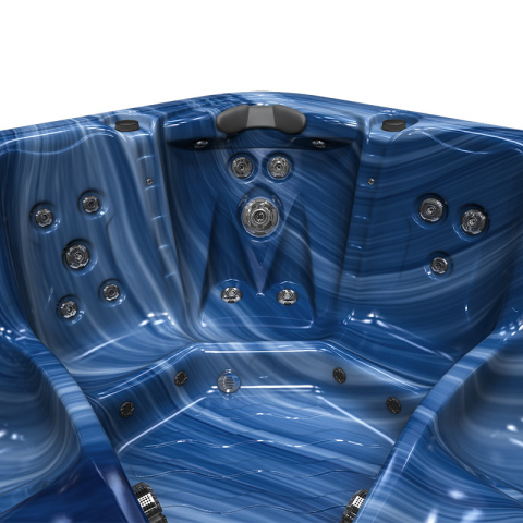 JACUZZI OGRODOWE WANNA SPA752 NIEBIESKA FALA OBUDOWA ANTRACYT 200x200 CM
