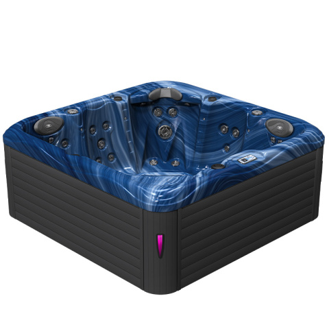 JACUZZI OGRODOWE WANNA SPA752 NIEBIESKA FALA OBUDOWA ANTRACYT 200x200 CM