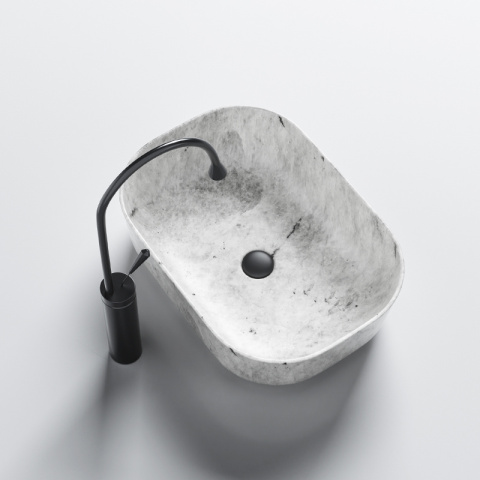 UMYWALKA NABLATOWA CERAMICZNA MARMUROWA PROSTOKĄTNA MILO-MAR2-455 SZARA