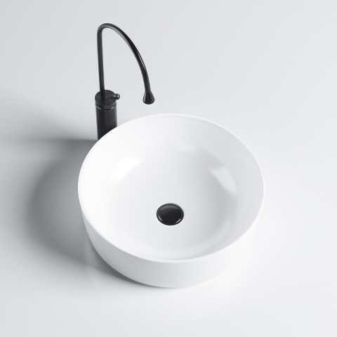 UMYWALKA NABLATOWA CERAMICZNA OKRĄGŁA FINO-WH-415 BIAŁA UMYWALKA NABLATOWA CERAMICZNA OKRĄGŁA FINO-WH-415 BIAŁA