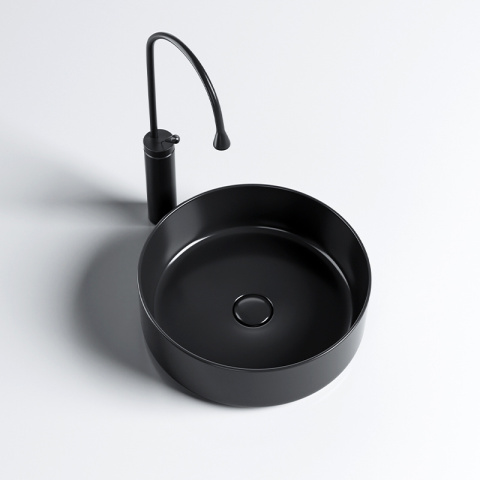 UMYWALKA NABLATOWA CERAMICZNA OKRĄGŁA LAVA-BL-360 CZARNY UMYWALKA NABLATOWA CERAMICZNA OKRĄGŁA LAVA-BL-360 CZARNY