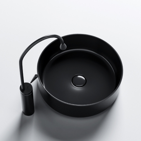 UMYWALKA NABLATOWA CERAMICZNA OKRĄGŁA LAVA-BL-360 CZARNY UMYWALKA NABLATOWA CERAMICZNA OKRĄGŁA LAVA-BL-360 CZARNY