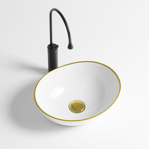 UMYWALKA NABLATOWA CERAMICZNA OWALNA LUMO-WH-GL-405 BIAŁA UMYWALKA NABLATOWA CERAMICZNA OWALNA LUMO-WH-GL-405 BIAŁA