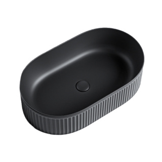 UMYWALKA NABLATOWA CERAMICZNA OWALNA RYFLOWANA ELIX-MTB-490 CZARNY MAT