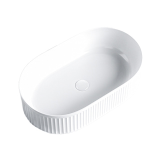 UMYWALKA NABLATOWA CERAMICZNA OWALNA RYFLOWANA ELIX-WH-490 BIAŁY