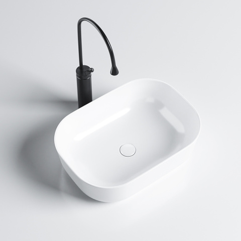 UMYWALKA NABLATOWA CERAMICZNA PROSTOKĄTNA MILO-WH-455 BIAŁA UMYWALKA NABLATOWA CERAMICZNA PROSTOKĄTNA MILO-WH-455 BIAŁA