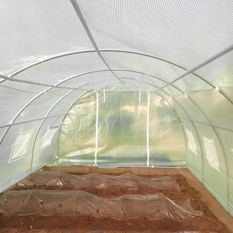 FOLIA ZAMIENNA NA TUNEL OGRODOWY PTF07W BIAŁA 6x3 M2 PODWÓJNE DRZWI