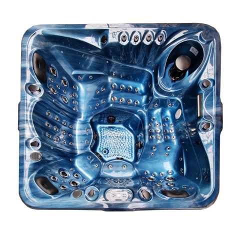 JACUZZI OGRODOWE WANNA SPA510 NIEBIESKA FALA OBUDOWA SZARA 210x210 CM